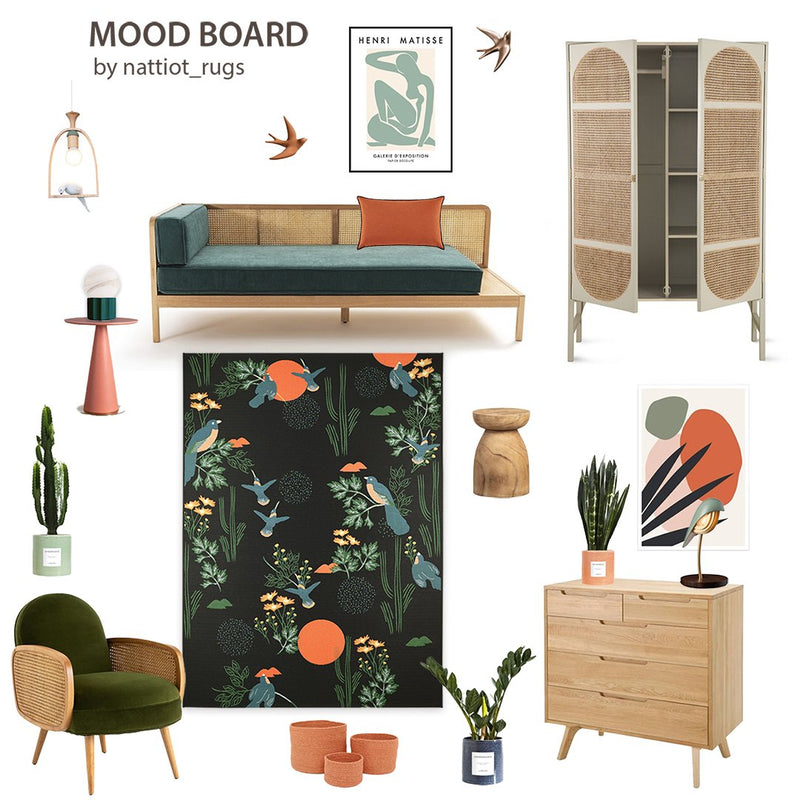 Tapis Design Oiseaux Outdoor Bloom M