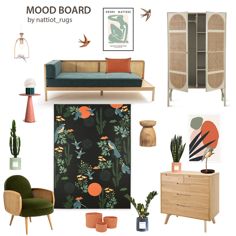 Tapis Design Oiseaux Outdoor Bloom S