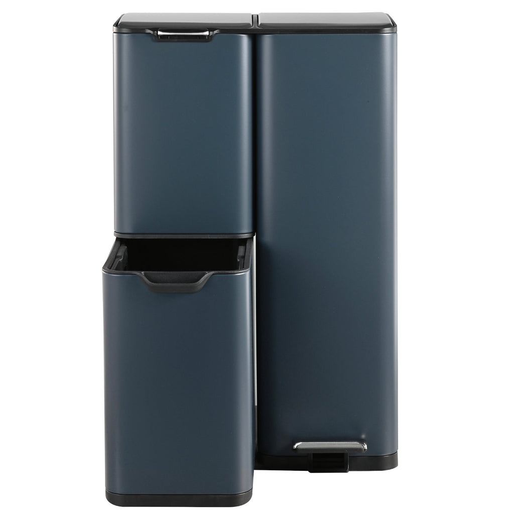Haja Stainless Steel Sorting Bin - 60L - 3 Bins - Gray