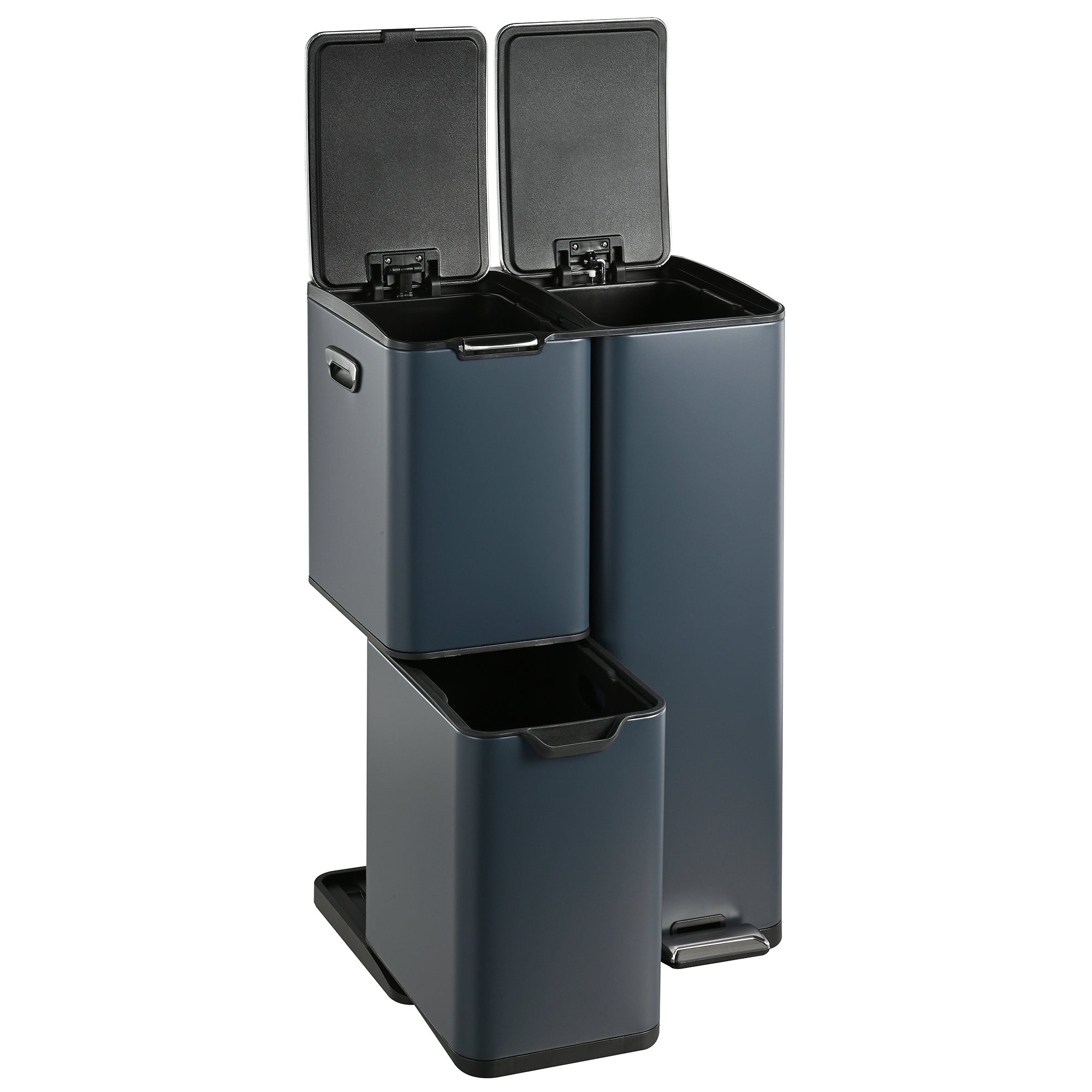 Haja Stainless Steel Sorting Bin - 60L - 3 Bins - Gray