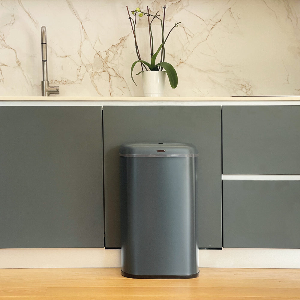 Poubelle Automatique Inox Logan - 58L - Gris
