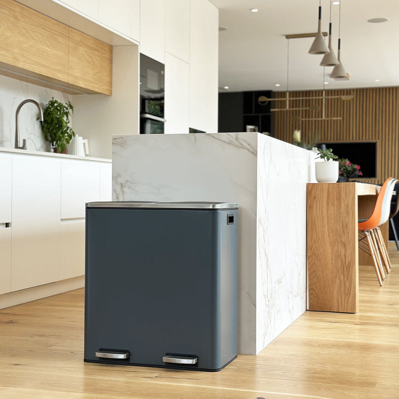 Poubelle À Pédale Tri Sélectif Major - 60L - Gris