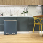 Poubelle De Tri Inox Major - 60L - 2Bacs - Gris