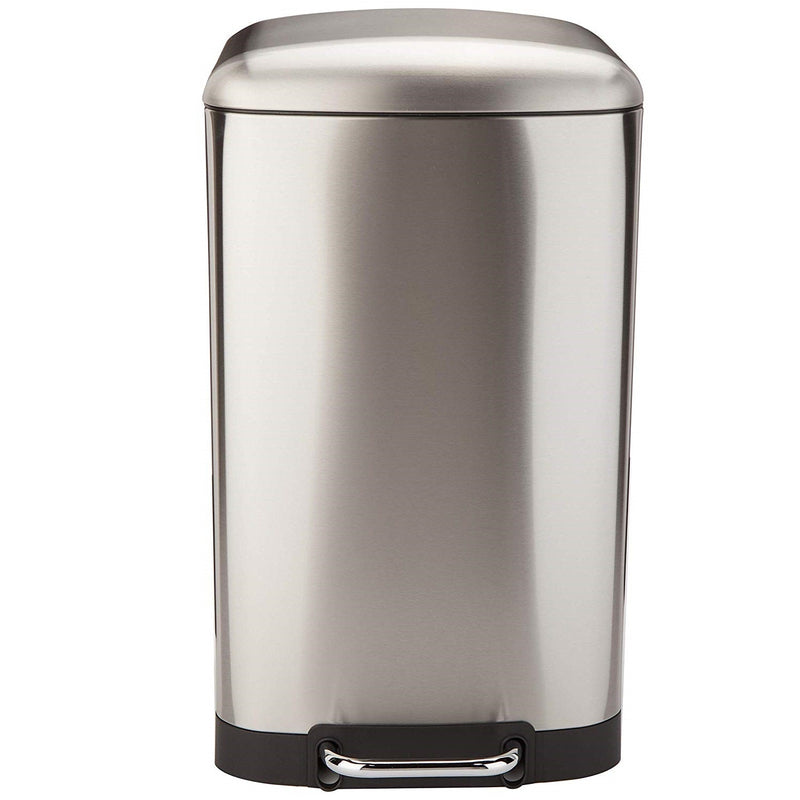 Poubelle de cuisine à pédale 40L Design GREENWICH en acier Inox avec seau couvercle bombé - REDDECO.com