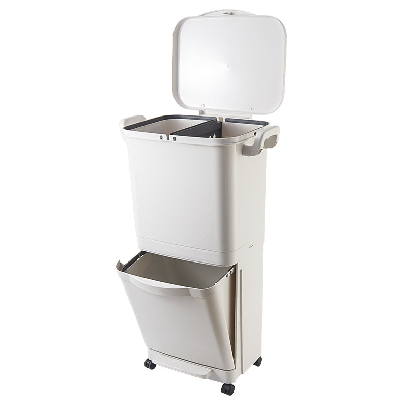 Poubelle De Tri Roulettes Valoris - 45L - Blanc
