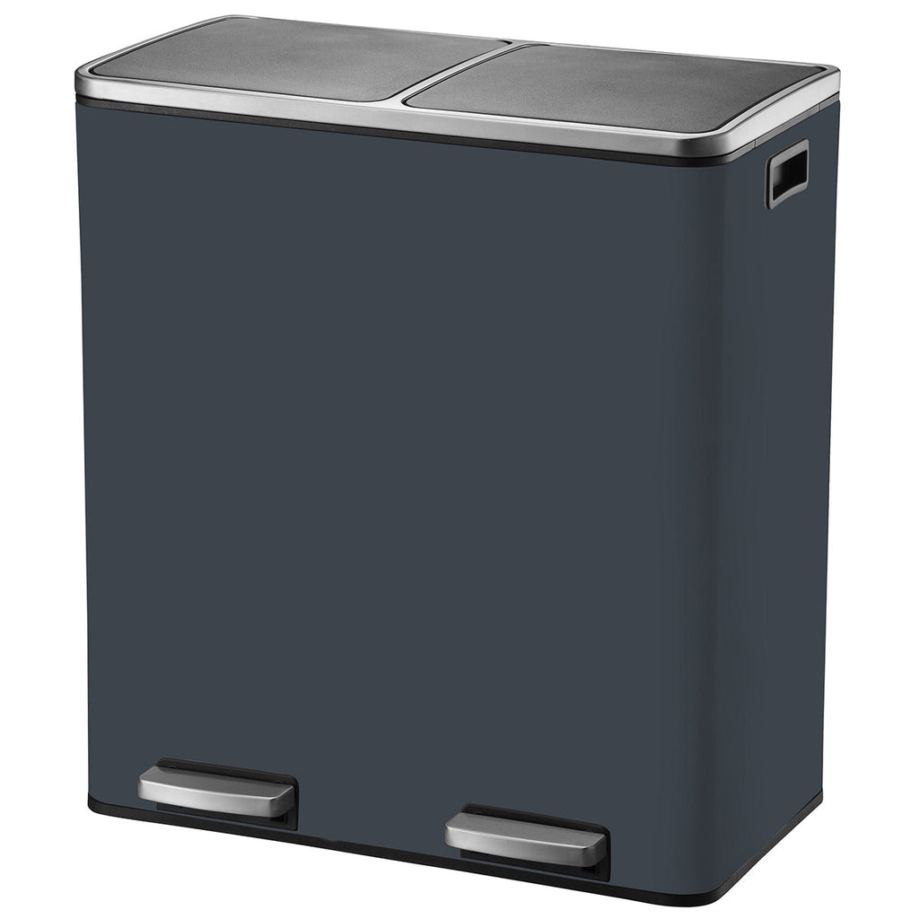 Poubelle De Tri Inox Major - 60L - 2Bacs - Gris