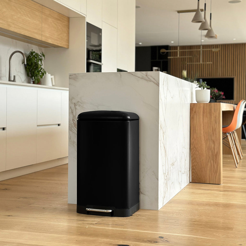 Greenwich Stainless Steel Pedal Bin - 40L - Black
