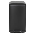 Kitchen pedal bin 40L GREENWICH Design Matt black in stainless steel with curved lid bucket - REDDECO.com