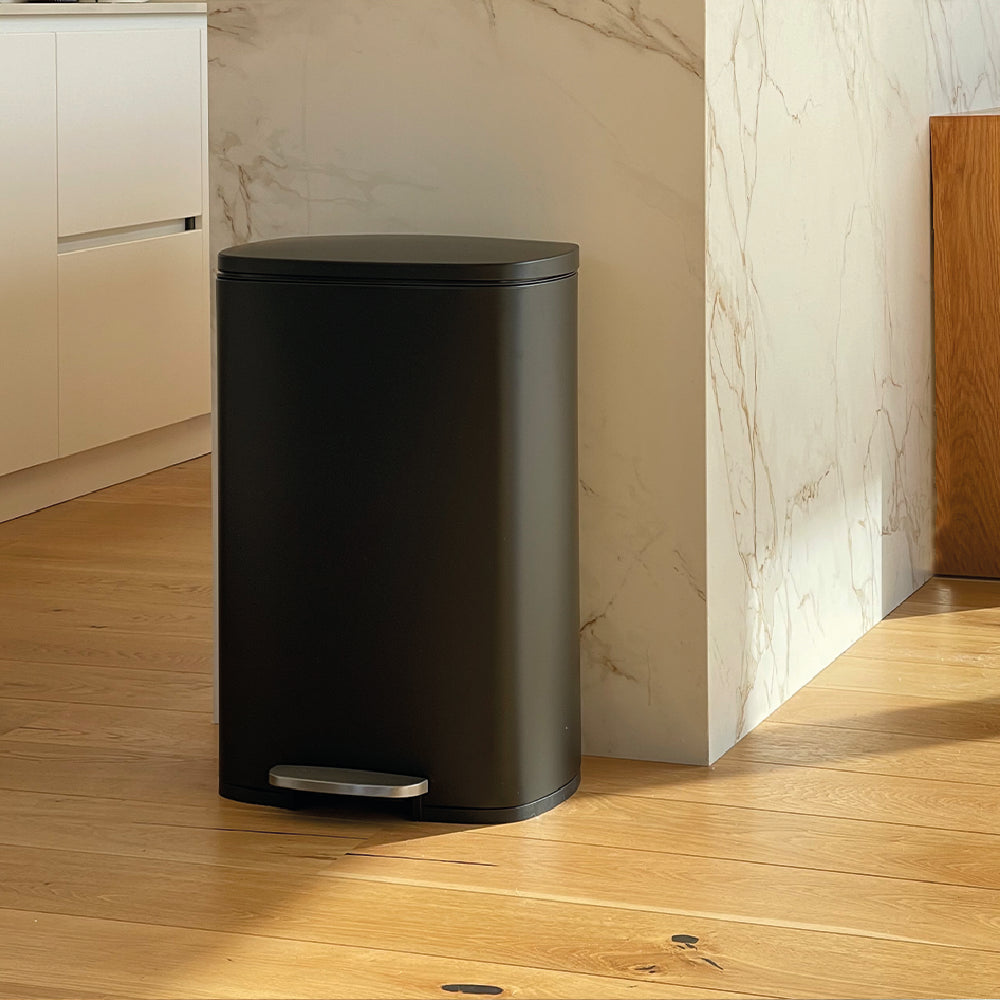 Admiral Stainless Steel Pedal Bin - 50L - Black