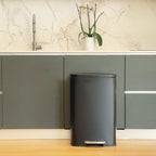 Admiral Stainless Steel Pedal Bin - 50L - Black