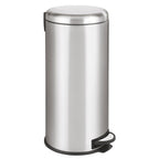 Papelera de cocina básica con pedal y tapa curva URBAN 30L de acero inoxidable cepillado - REDDECO.com