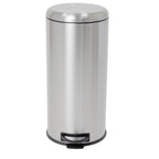 Papelera de cocina básica con pedal y tapa curva URBAN 30L de acero inoxidable cepillado - REDDECO.com