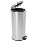 Papelera de cocina básica con pedal y tapa curva URBAN 30L de acero inoxidable cepillado - REDDECO.com