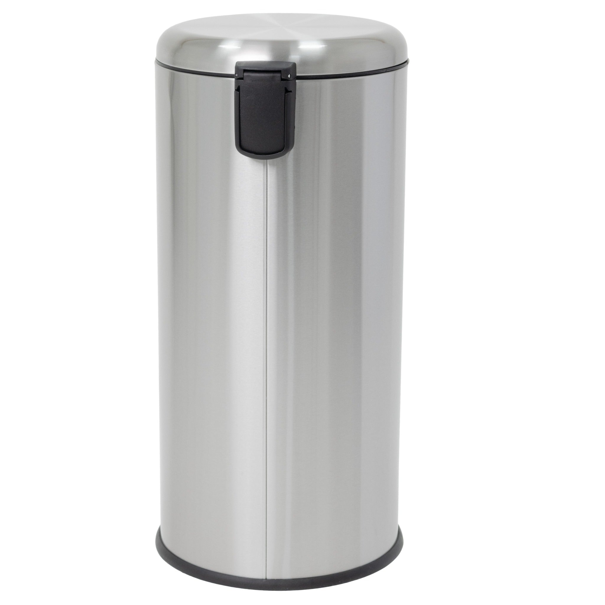 Papelera de cocina básica con pedal y tapa curva URBAN 30L de acero inoxidable cepillado - REDDECO.com