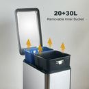 Poubelle Tri Selectif Edge 50L - Inox