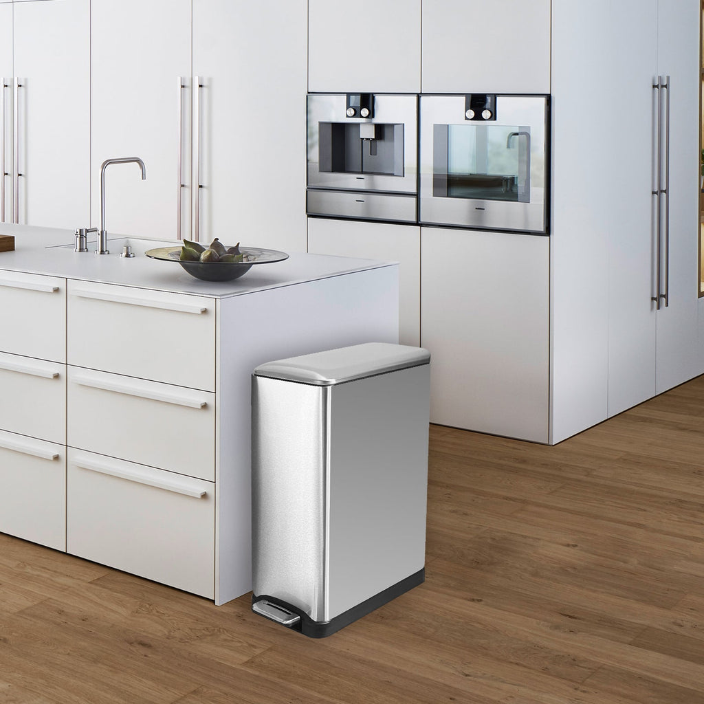Poubelle De Tri Inox Edge - 50L - 2Bacs - Argent