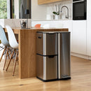 Poubelle De Tri Inox Haja - 60L - 3Bacs