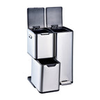 Haja Stainless Steel Sorting Bin - 60L - 3 Bins - Silver