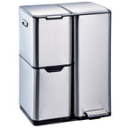 Haja Stainless Steel Sorting Bin - 60L - 3 Bins - Silver