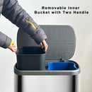 Poubelle De Tri Inox Empire - 60L - 2Bacs