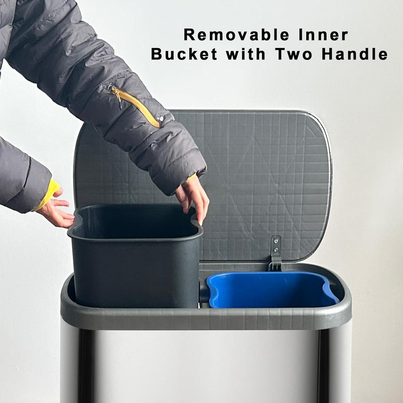 Poubelle De Tri Inox Empire - 60L - 2Bacs