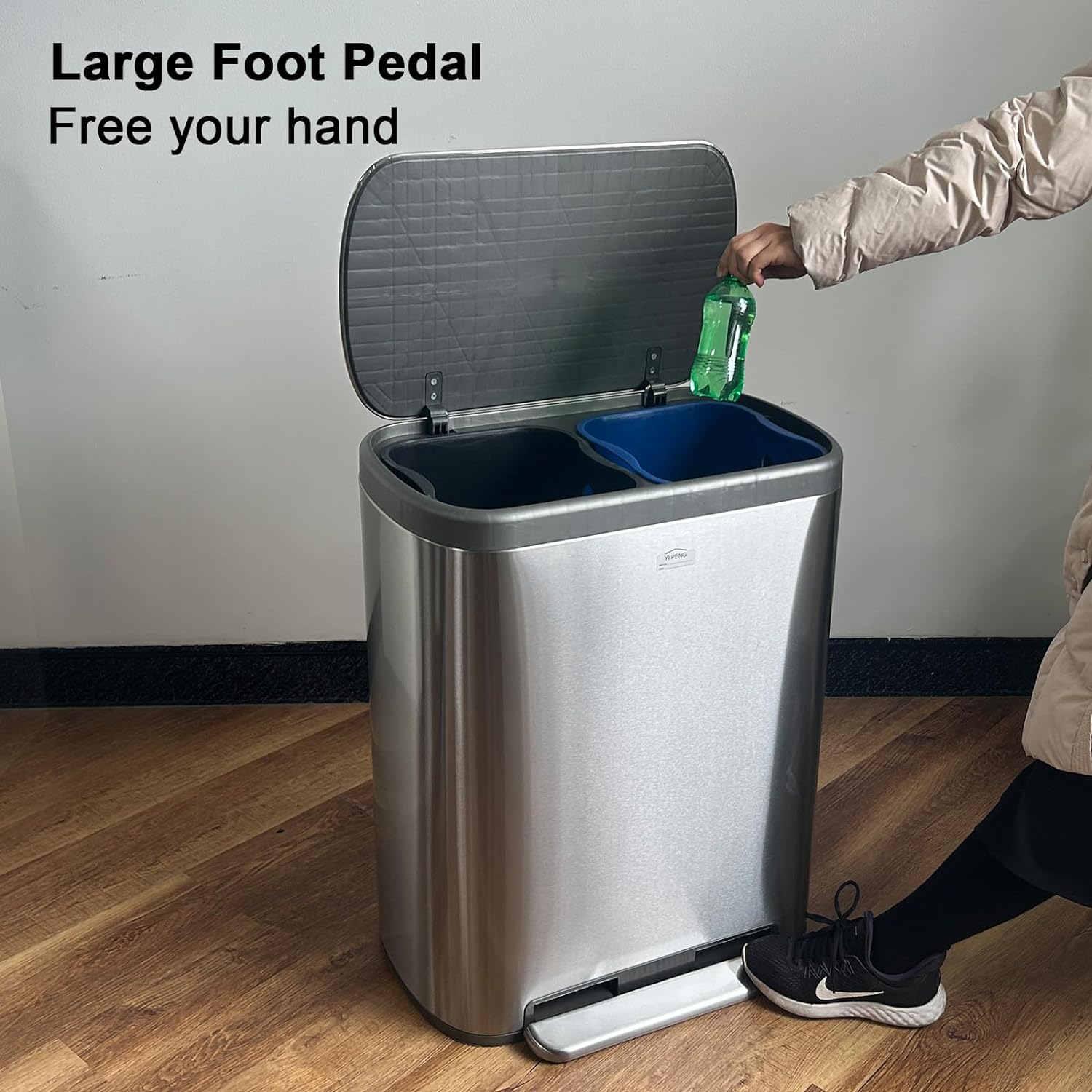 Empire Stainless Steel Sorting Bin - 60L - 2 Bins - Silver