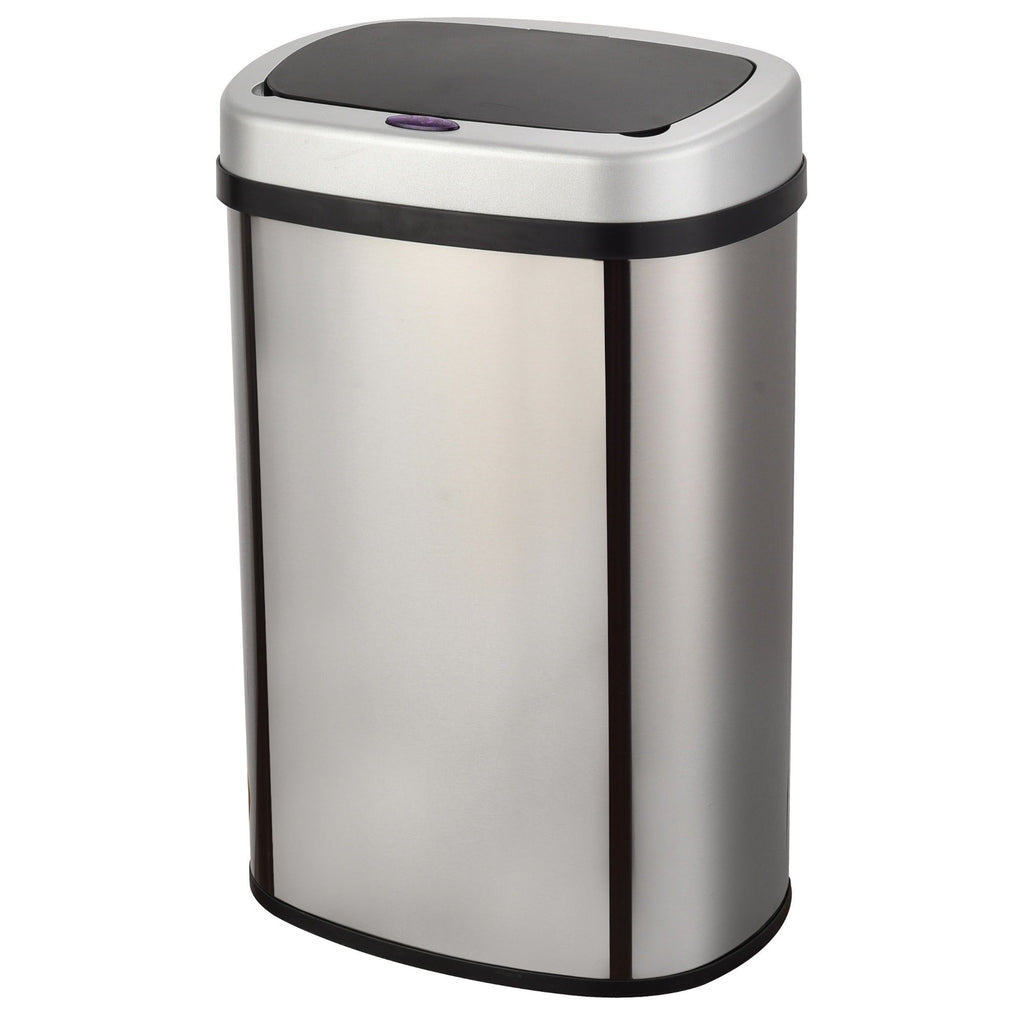 Papelera automática Majestic de acero inoxidable - 58L - Plata