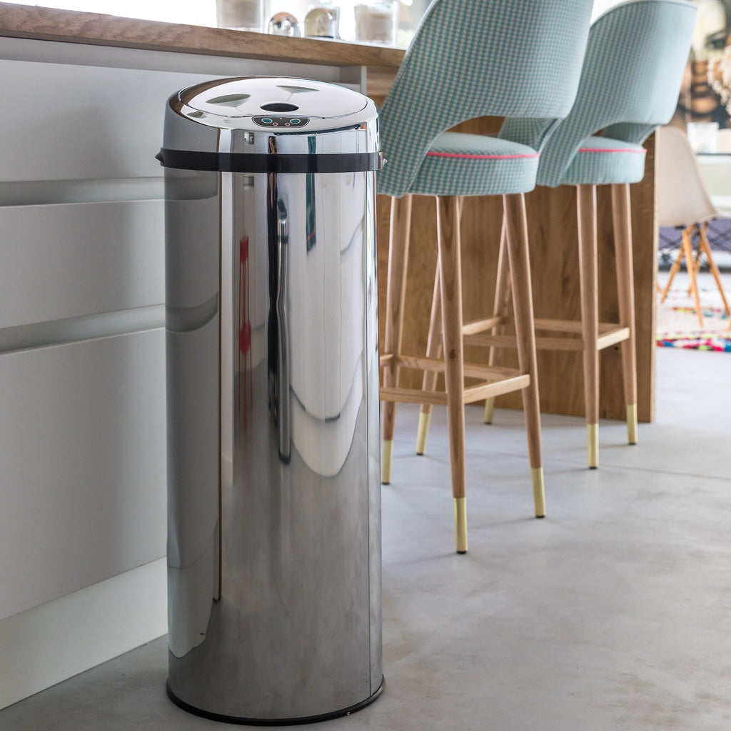Poubelle de cuisine automatique 42L ARTIC en acier Inox H73cm avec cerclage