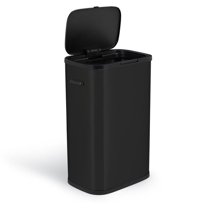 Poubelle Push Inox Portland - 60L - Noir