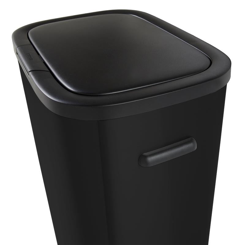 Poubelle Push Pression Inox Portland - 60L - Noir