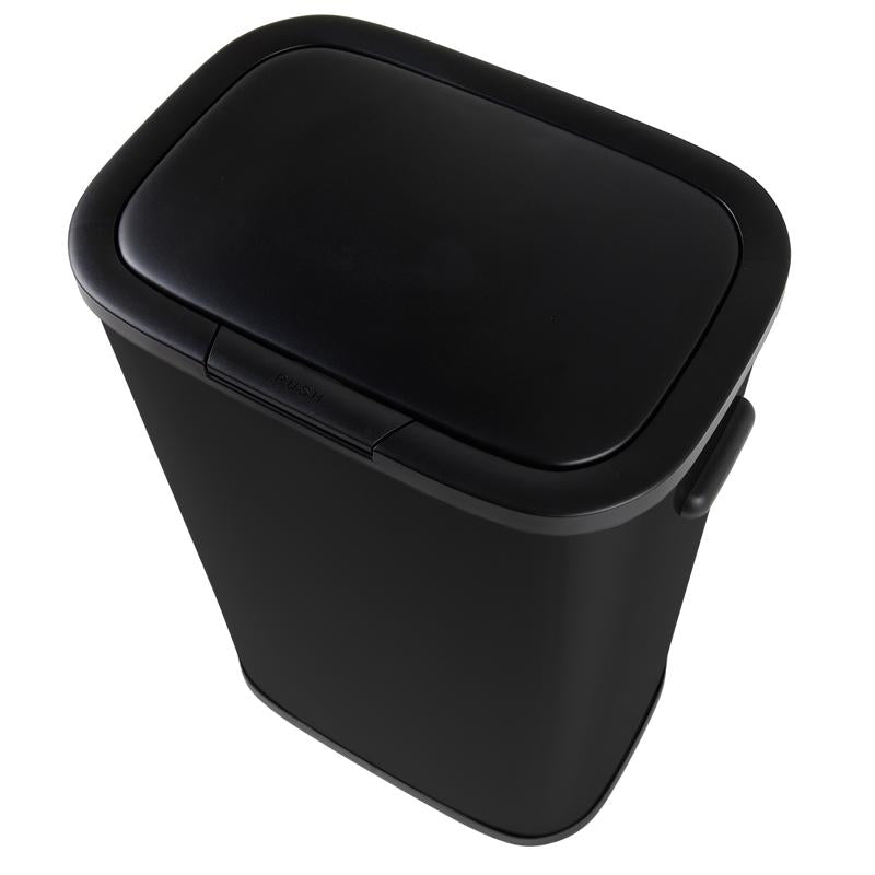 Poubelle Push Pression Inox Portland - 60L - Noir