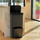 Poubelle À Pédale Tri Sélectif Picea - 70L - Gris