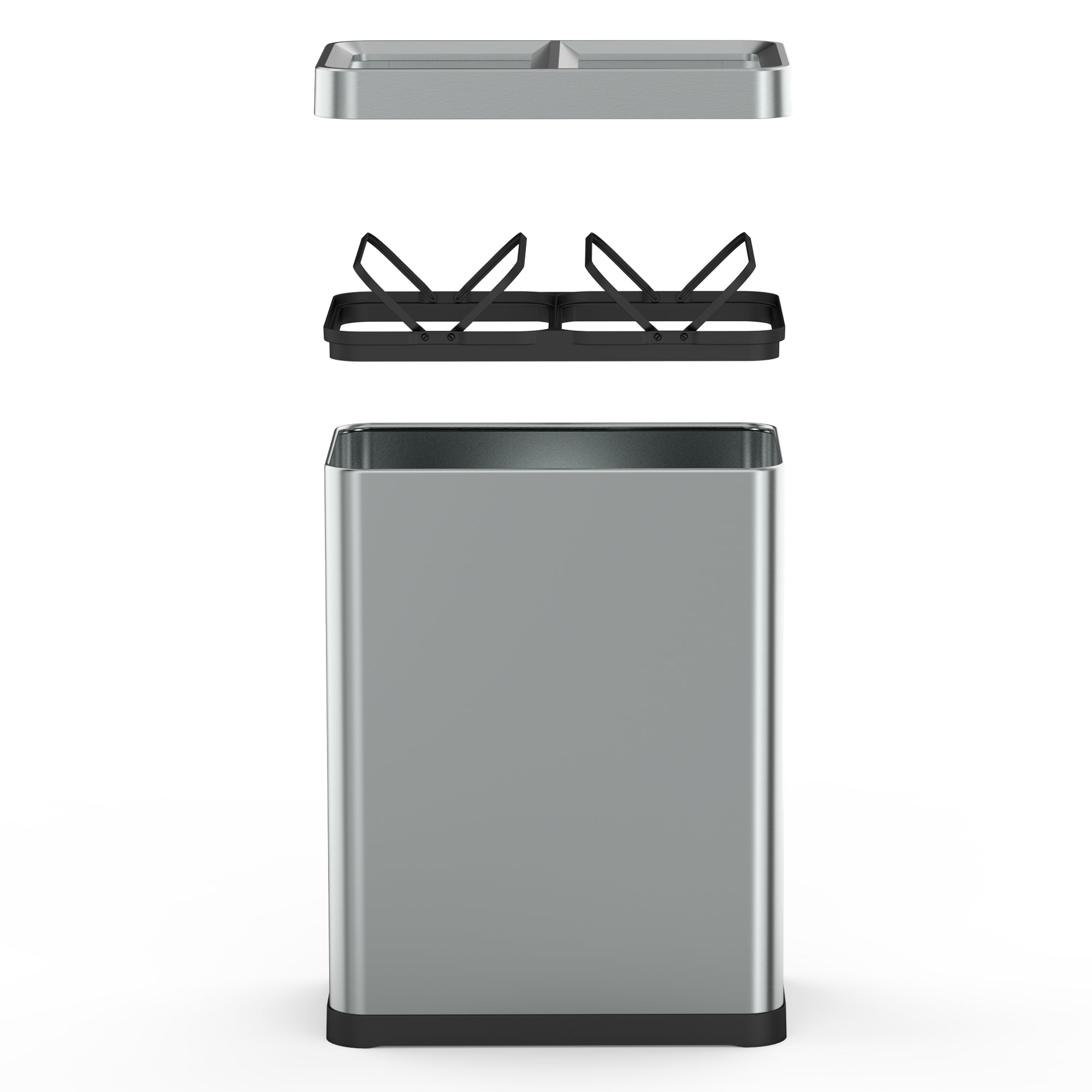 Poubelle De Tri Open Top Inox Tallin - 2X30L - Argent