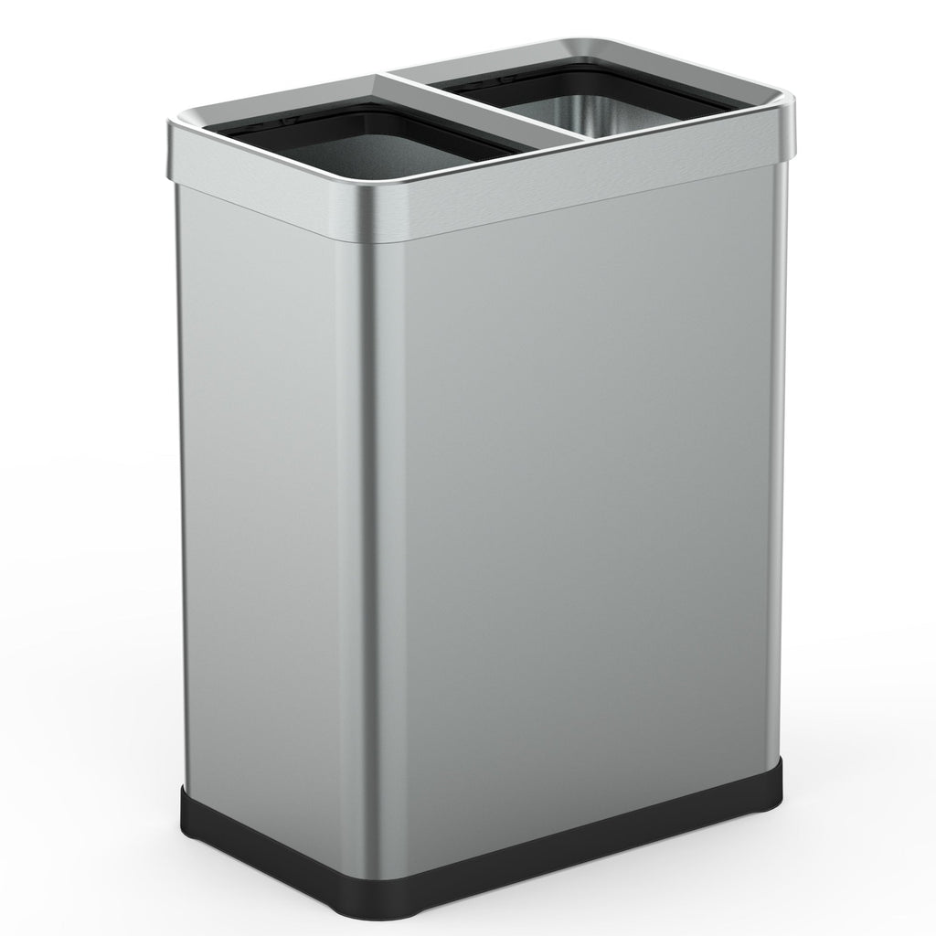 Poubelle De Tri Open Top Inox Tallin - 2X30L - Argent