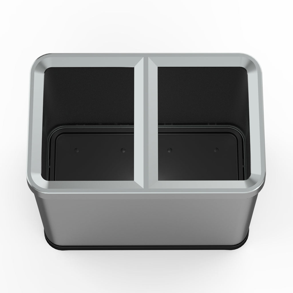 Poubelle De Tri Open Top Inox Tallin - 2X30L - Argent