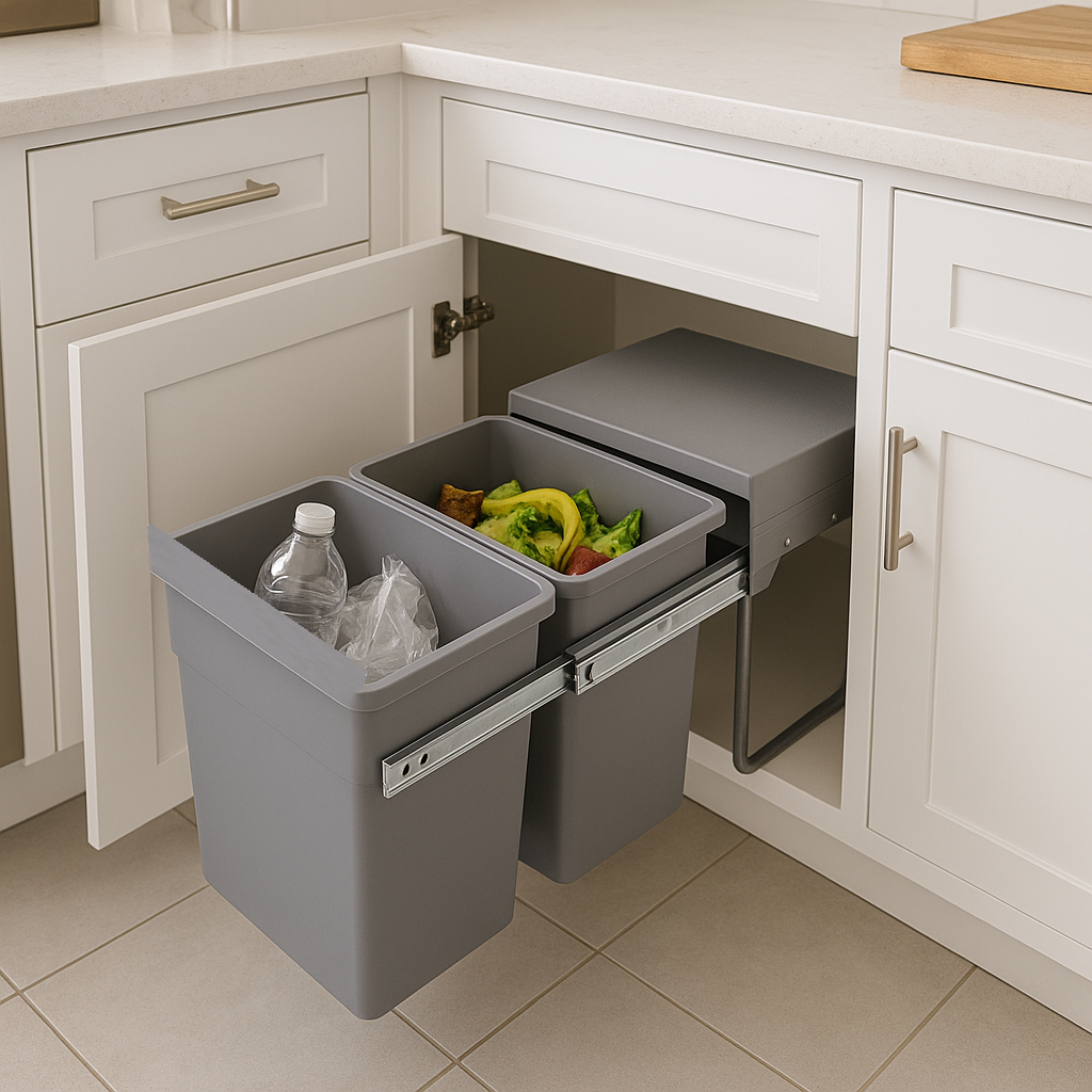 Poubelle Encastrée Coulissante Hype - 36L - Gris