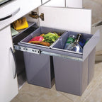 Poubelle Encastrée Coulissante Hype - 36L - Gris