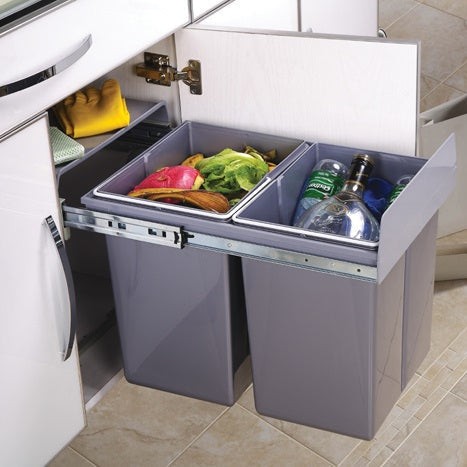 Poubelle Encastrée Coulissante Hype - 36L - Gris
