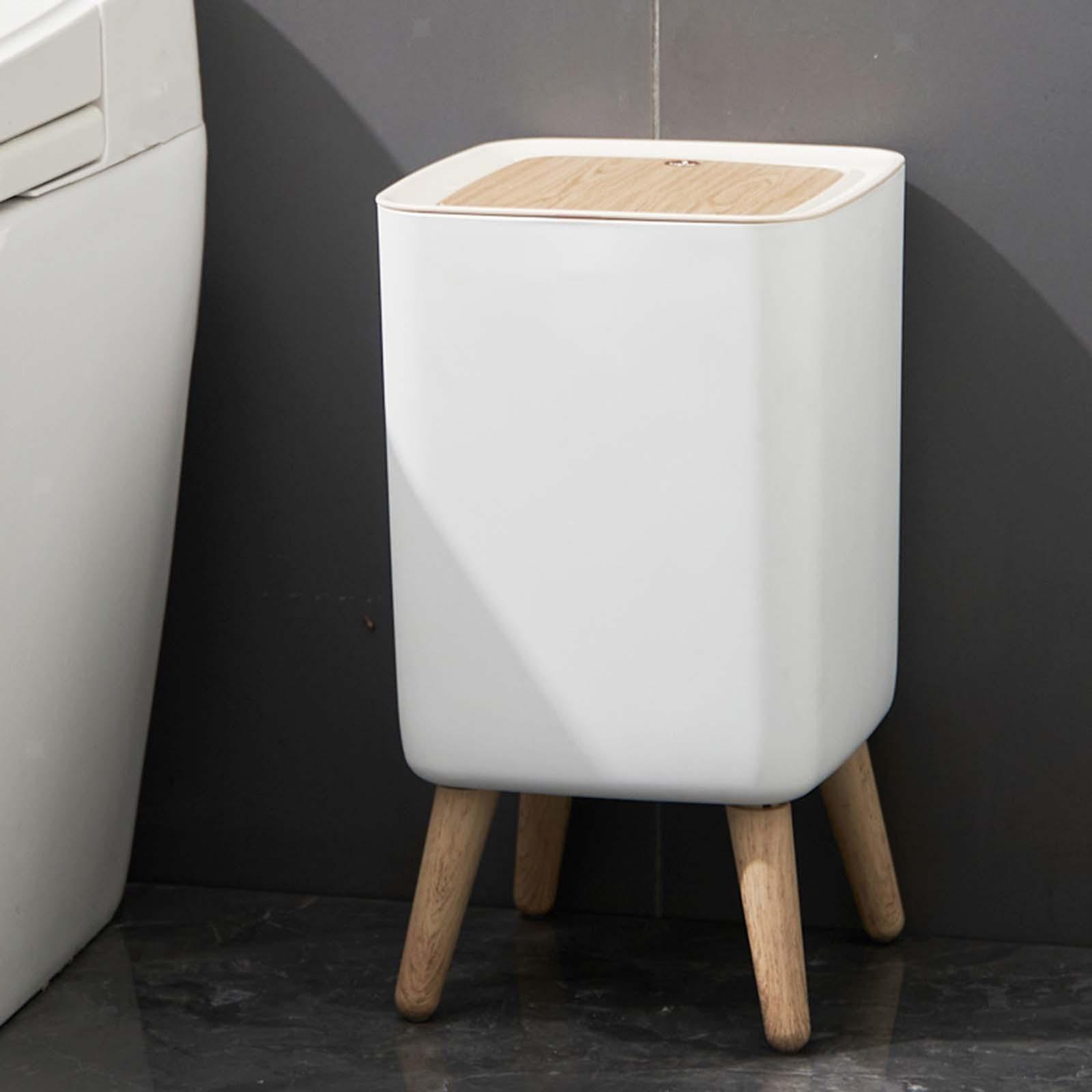 Poubelle De Salle De Bain Push Malmo - 10L - Bois