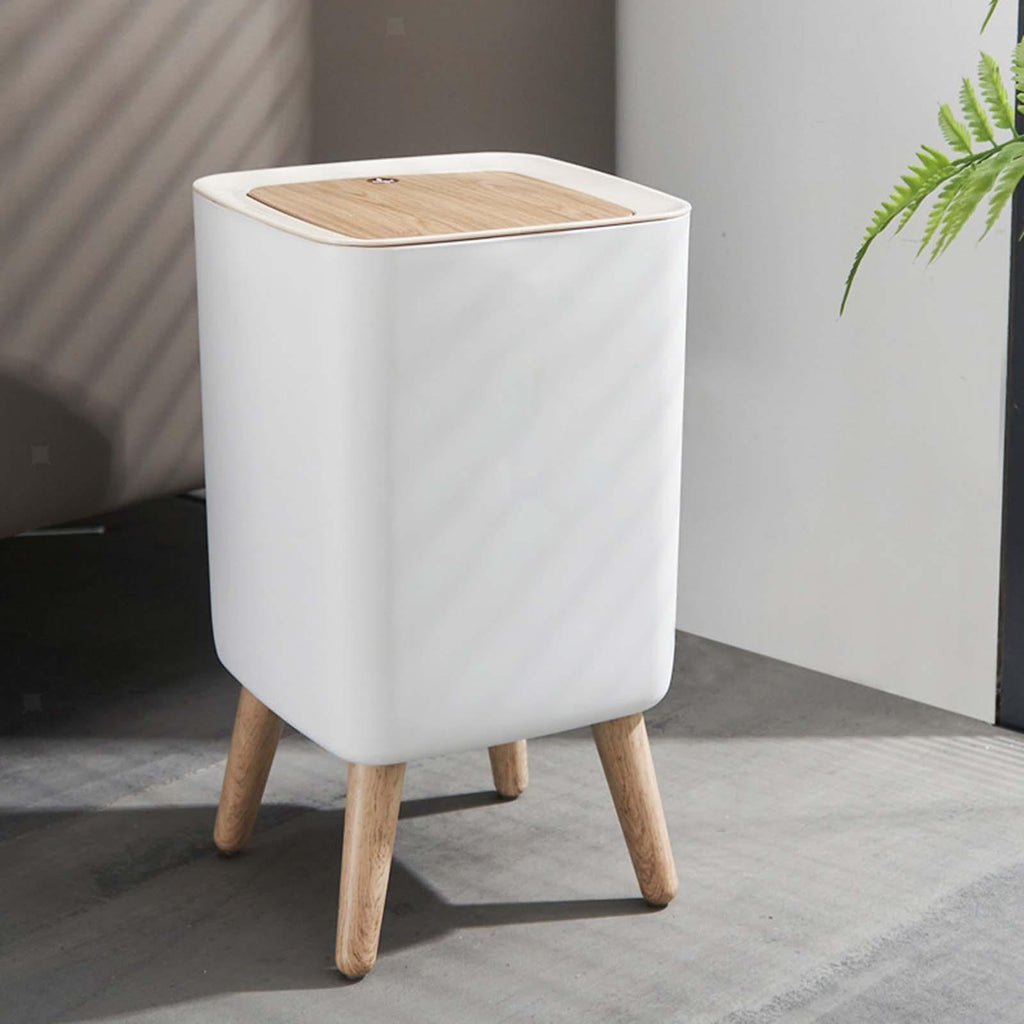 Poubelle De Salle De Bain Push Malmo - 10L - Bois