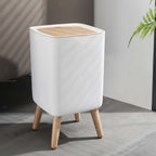 Poubelle De Salle De Bain Push Malmo - 10L - Bois
