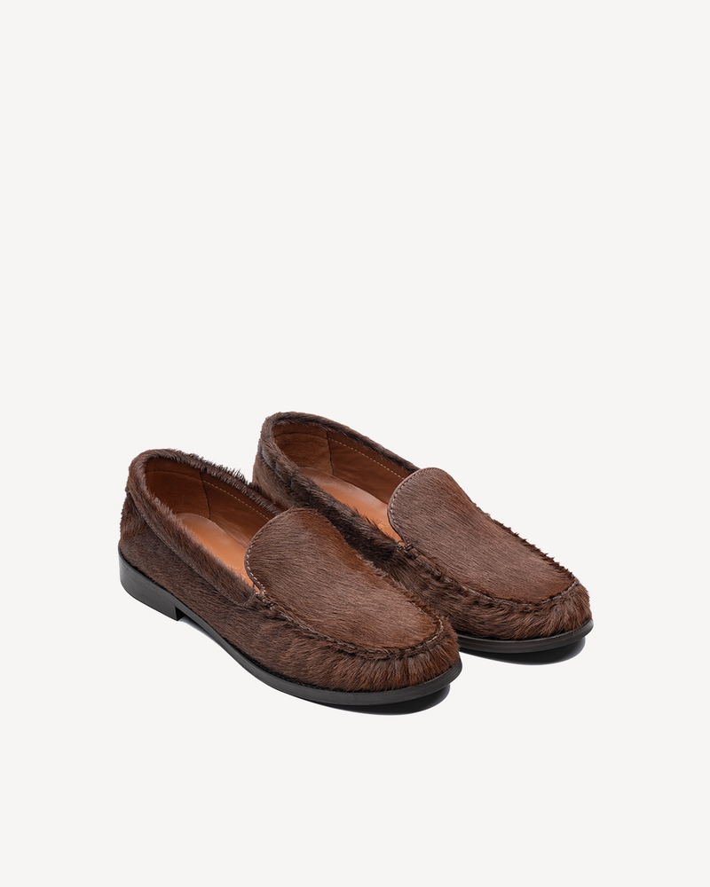 Mocasín Pelo De Becerro Marrón