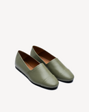 Slip-On de cuero caqui