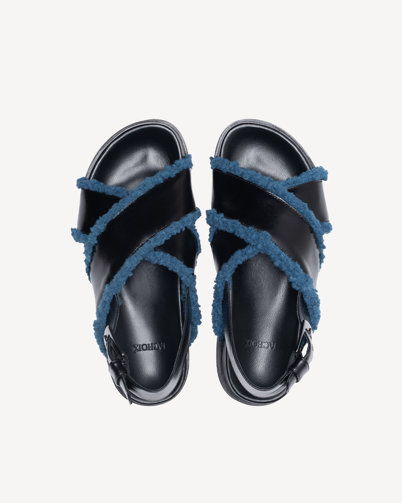 Sandalia Cruzada Furry Negro