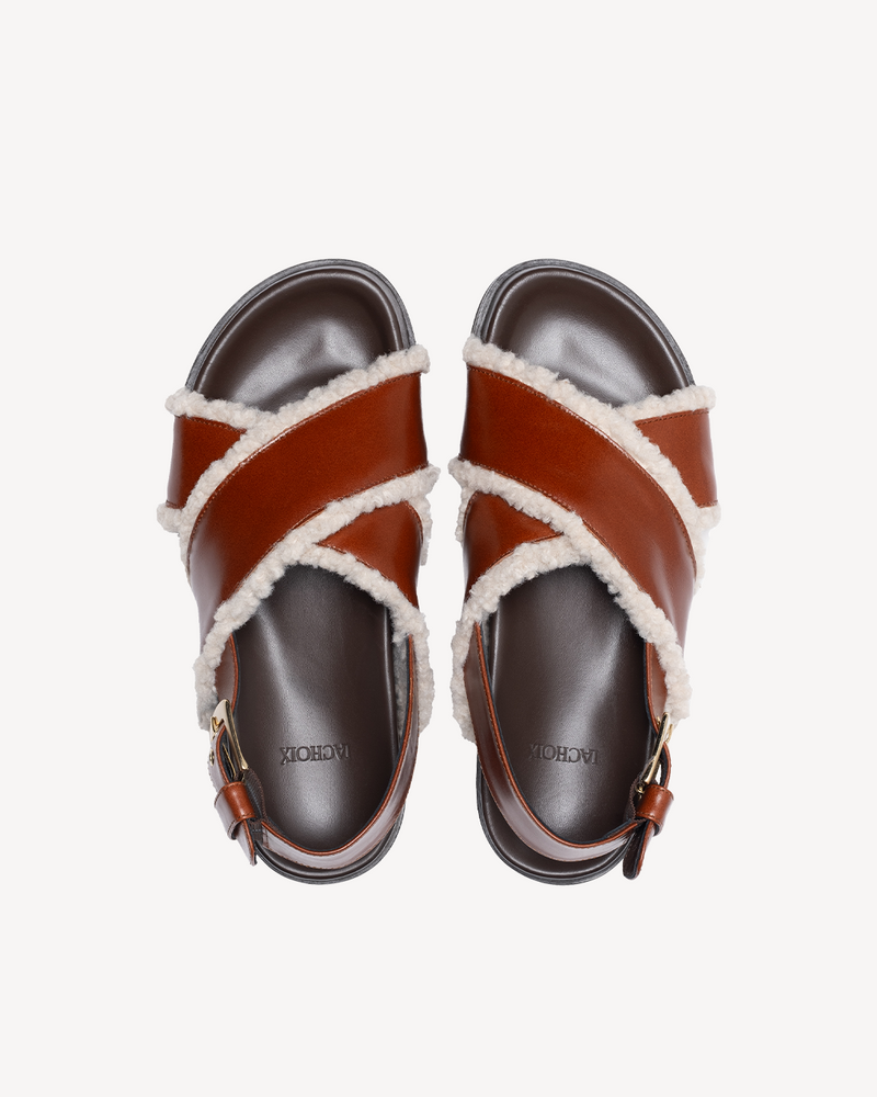 Sandalia Cruzada Pelo Camel