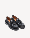 Penny Chunky Loafer Croco Black Moccasin