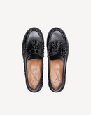 Penny Chunky Loafer Croco Black Moccasin
