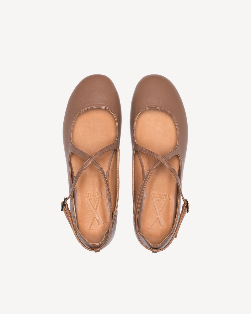 Lottie Bailarina Cruzada Camel Marrón