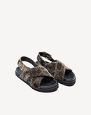 Bloom Crossed Sandal Taupe Gray