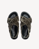 Bloom Crossed Sandal Taupe Gray